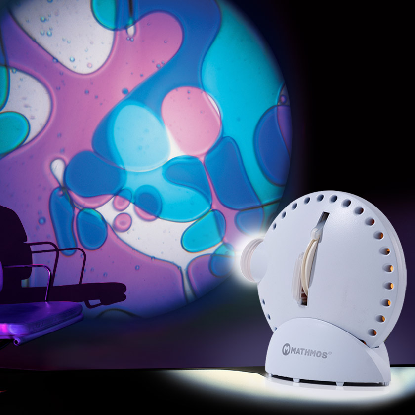 Mathmos Licht Projektor-Set Space Duo, weiß mit 8 Drehscheiben