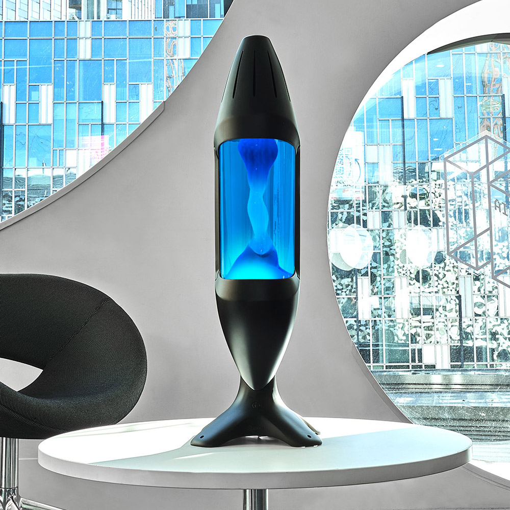 Lampe à lave magma avec ampoule aux couleurs chaudes - liquide decoration  originale Couleur - Bleu