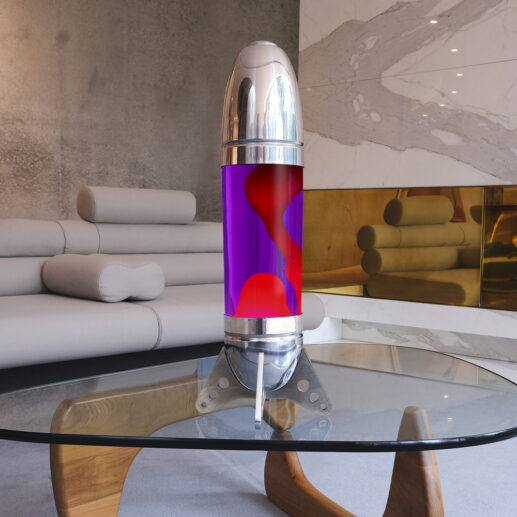 Lampe à lave 'Astro' Argentée Violet-Rouge  MATHMOS – Mouflette –  Sélection bien sentie